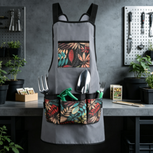 Oxford Fabric Garden Tool Apron with Waterproof Durable Material and Multiple Pockets for Gardening Work