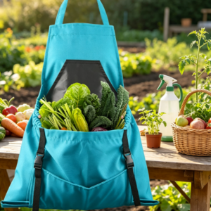 Garden Harvest Apron with Multi Pockets, Adjustable Cross Back Straps, Gardening Work Apron Gift for Men and Women