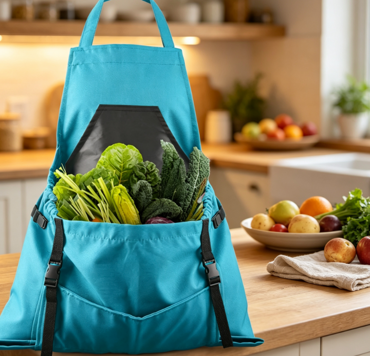 Garden Harvest Apron with Multi Pockets, Adjustable Cross Back Straps, Gardening Work Apron Gift for Men and Women