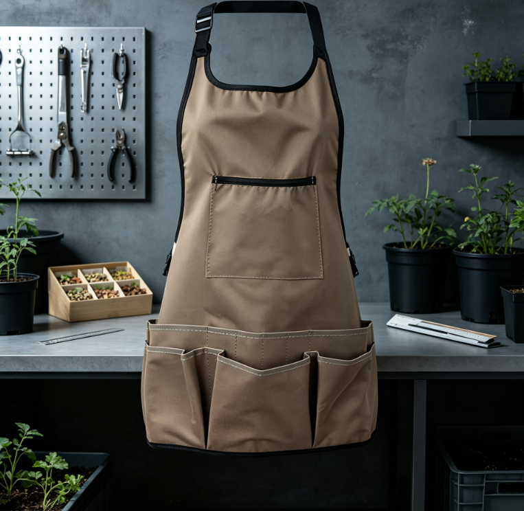 Waterproof Gardening Apron with Large Pockets, Heavy Duty Tool Work Apron for Garden Planting and Outdoor Tasks