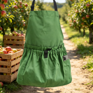 Garden Harvest Apron with Pockets, Vegetable Fruit Picking Apron, Tool Organizer Waist Belt for Weeding and Gardening