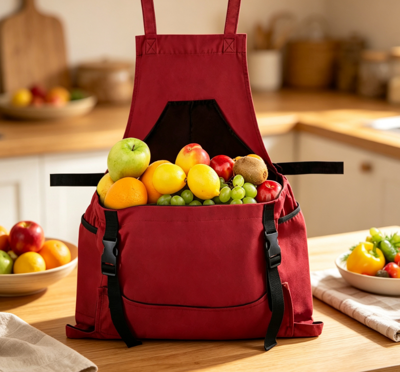 Green Garden Harvest Apron with Pockets, Gardening Gift Apron for Men and Women