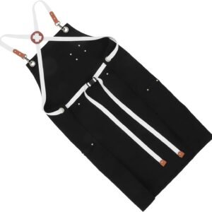 Men's Heavy Duty Canvas Tool Apron with Multiple Pockets, Utility Work Apron for BBQ, Woodworking, Cooking and Outdoor Activities