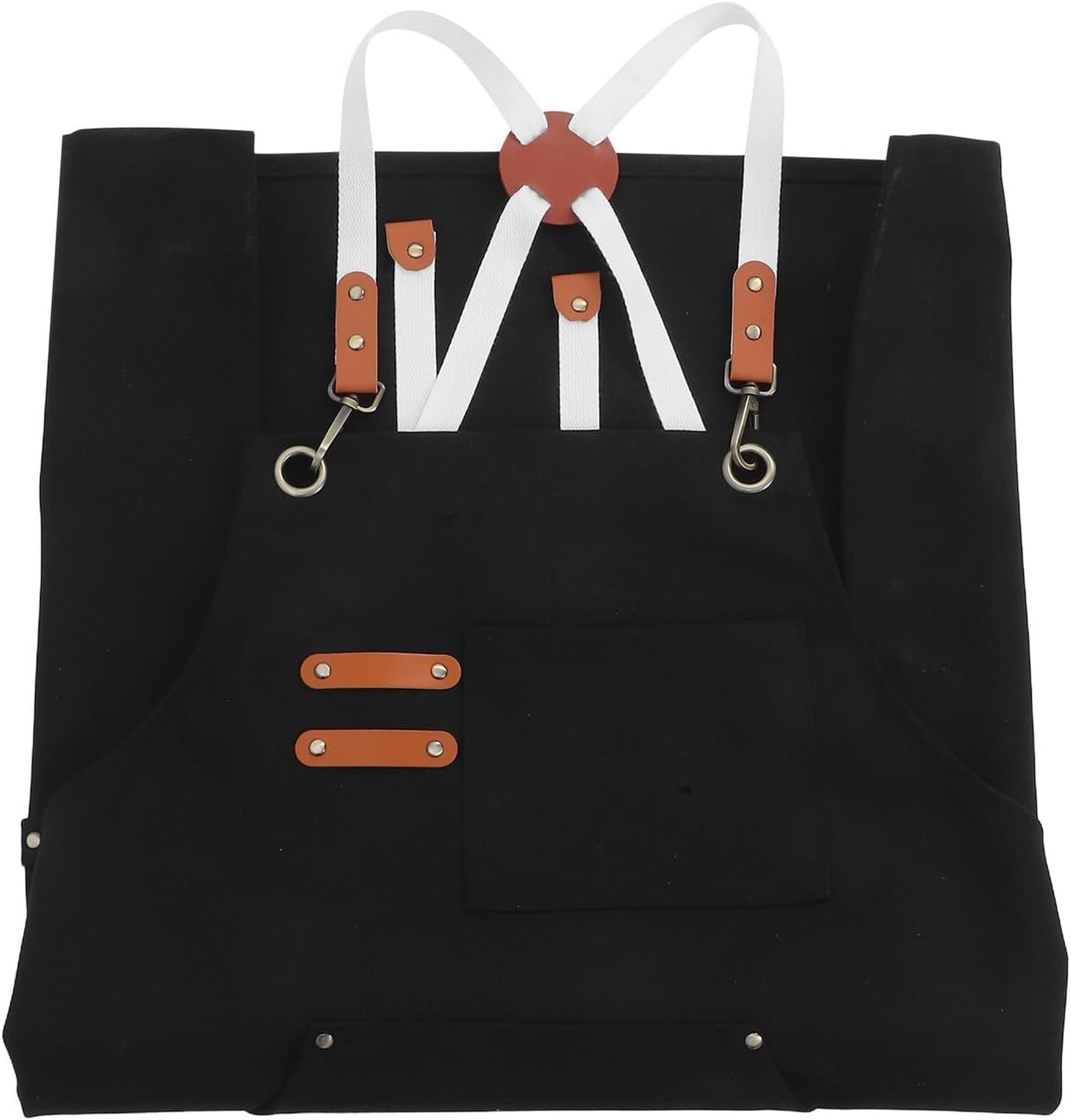 Heavy Duty Multi Pocket Canvas Apron with Thick Fabric Pockets, Utility Work Apron for BBQ, Woodworking and Outdoor Tasks