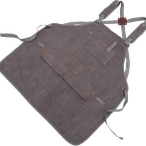 Multi Pocket Heavy Duty Canvas Work Apron, Tear Resistant Utility Apron for Electrician, Woodworking and Gardening Tasks