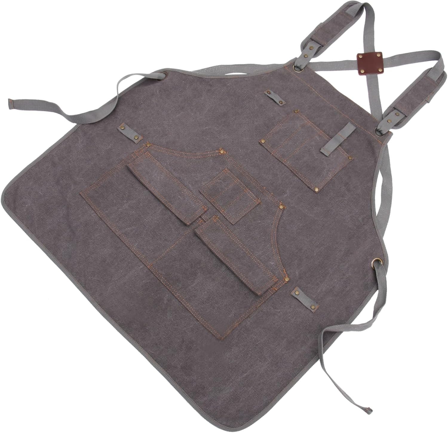 Multi Pocket Heavy Duty Canvas Work Apron, Tear Resistant Utility Apron for Electrician, Woodworking and Gardening Tasks